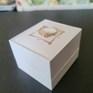 Mini Meteorites 9k Solid Yellow Gold Pink Tourmaline Ring 6.75 James & Irisa